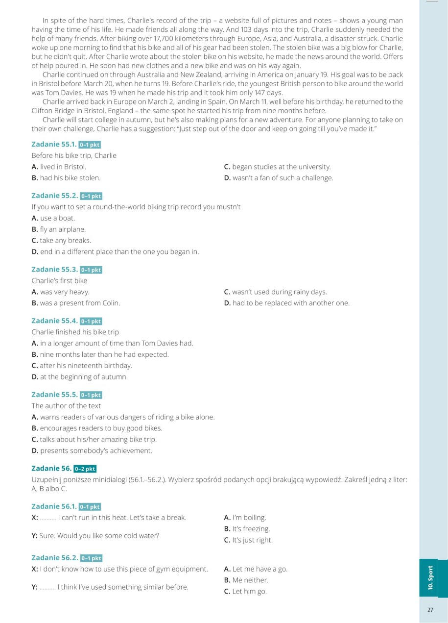 Matura 2024: Język angielski, przykładowe zadania i odpowiedzi /Materiały prasowe