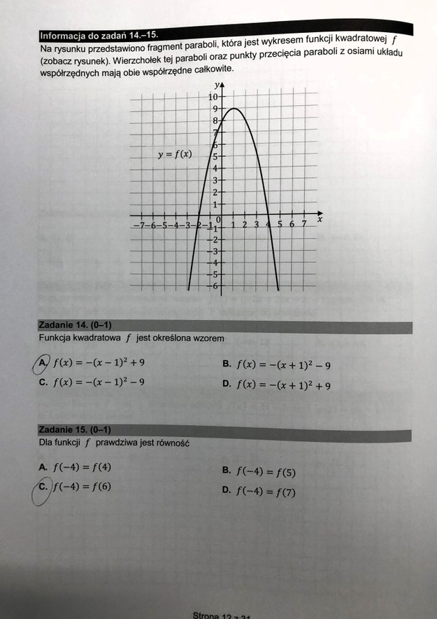 Matura 2024. Matematyka, poziom podstawowy, Formuła 2015 - odpowiedzi /Piotr Bułakowski /RMF FM