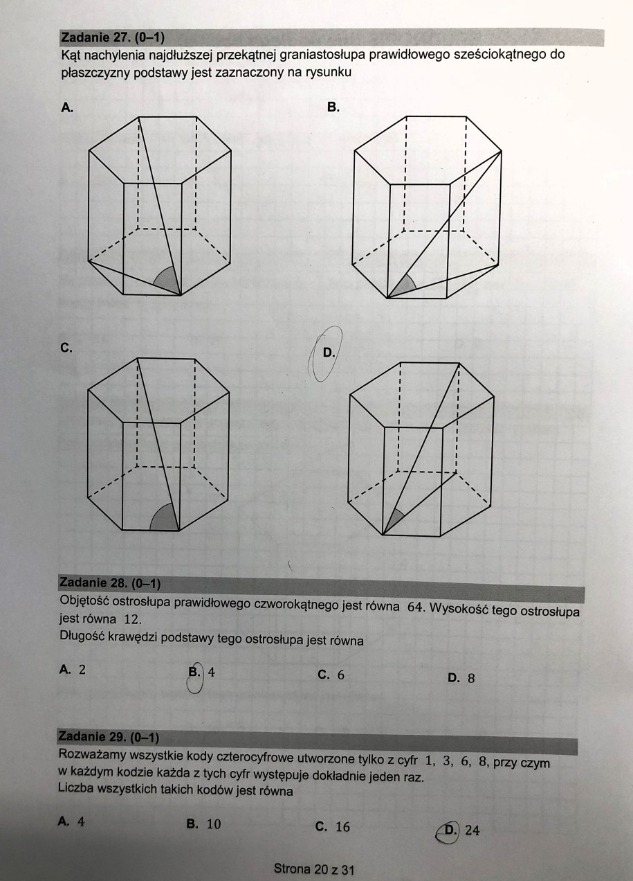 Matura 2024. Matematyka, poziom podstawowy, Formuła 2015 - odpowiedzi /Piotr Bułakowski /RMF FM