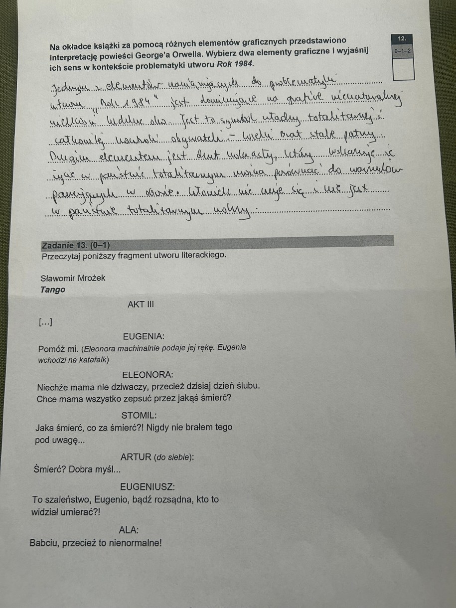 Matura 2025, jężyk polski, poziom podstawowy. Odpowiedź przygotowana przez eksperta /RMF FM