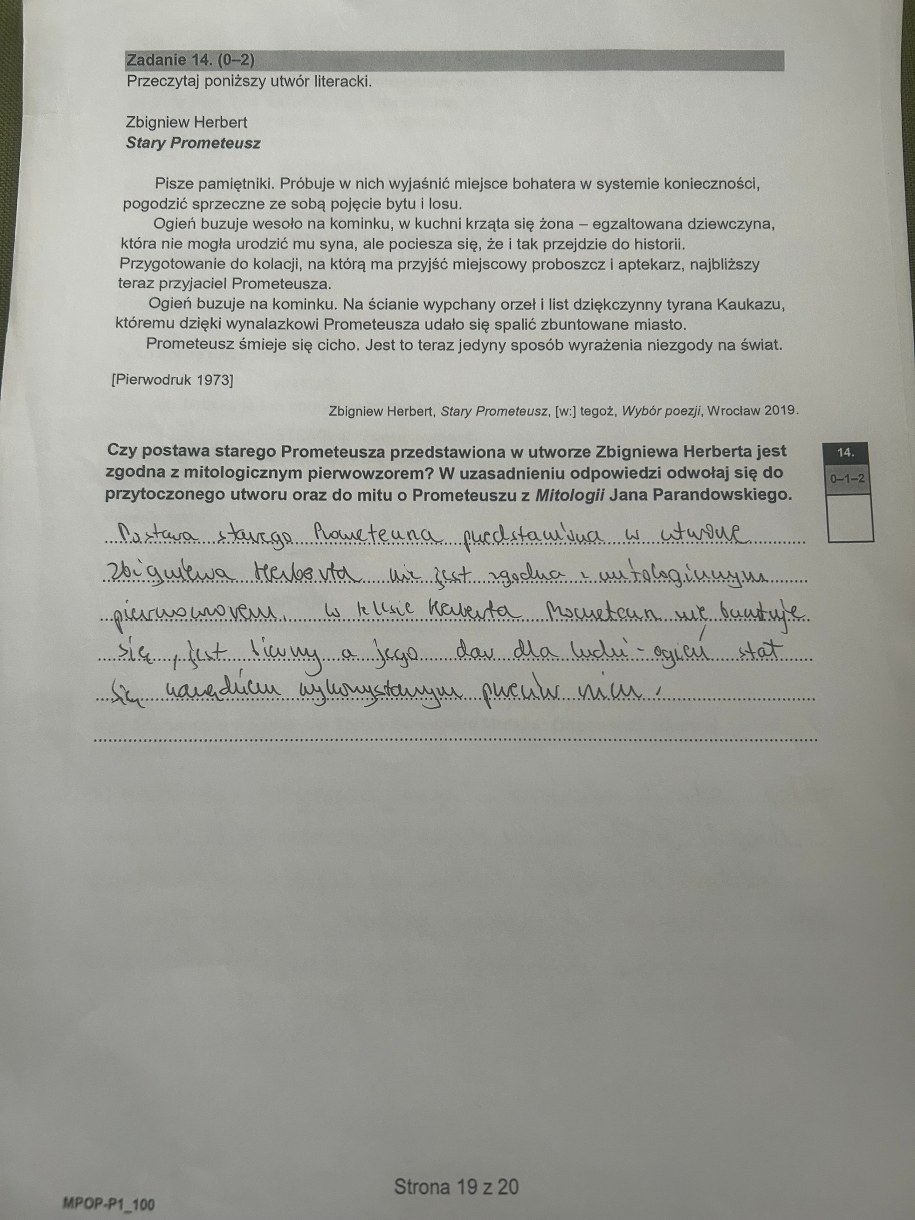 Matura 2025, jężyk polski, poziom podstawowy. Odpowiedź przygotowana przez eksperta /RMF FM