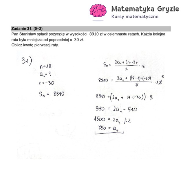 Matura z matematyki. Formuła 2015, propozycja rozwiązania /