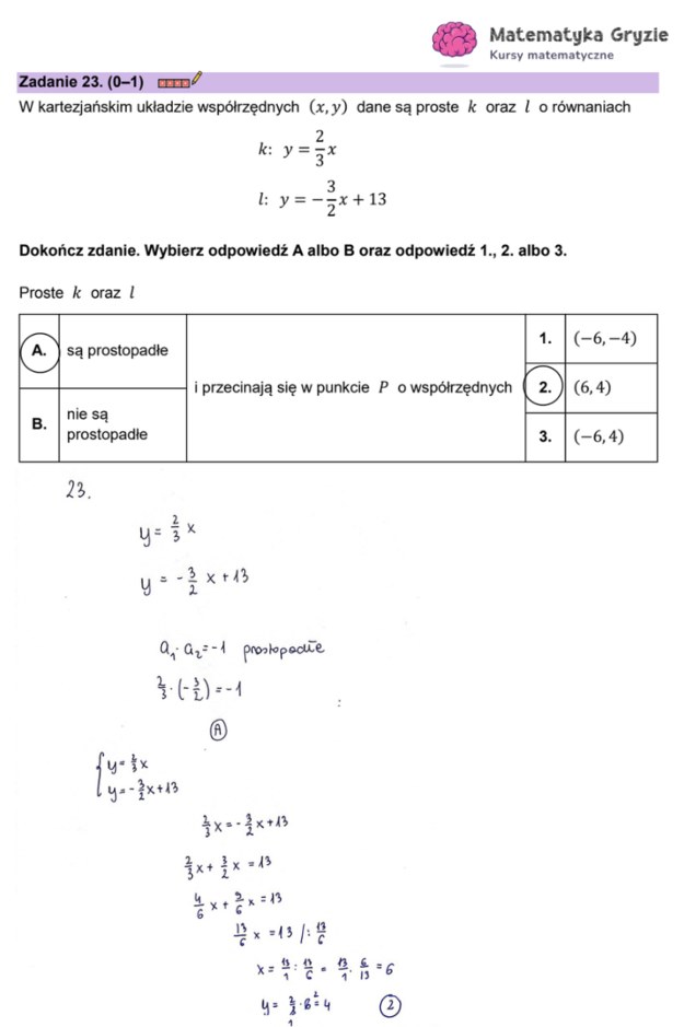 Matura z matematyki. Formuła 2023, propozycja rozwiązania /