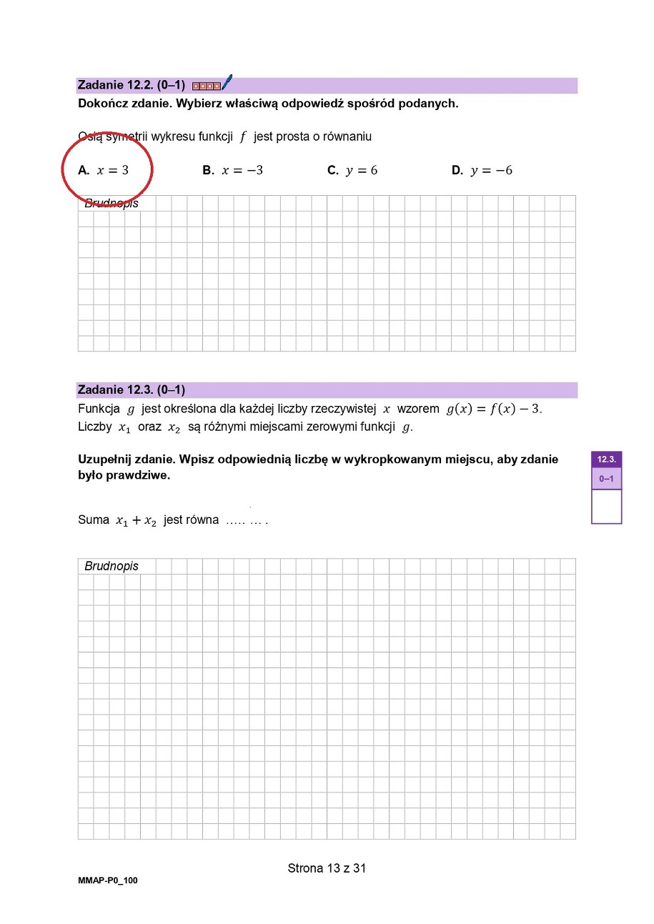 Matura z matematyki na poziomie podstawowym. Propozycja rozwiązania /CKE /