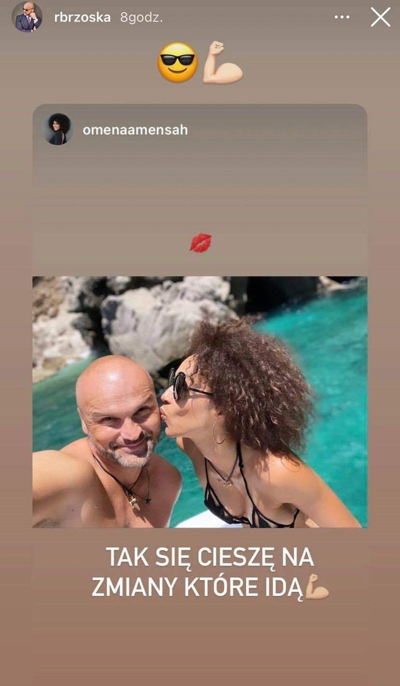 Mąż Omeny Mensah zamieścił ich wspólną fotkę na instastory /screen z instagram.com/rbrzoska /Instagram