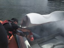 Mazury: Pożar łodzi na jeziorze Jagodne