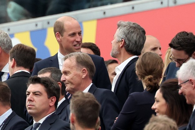 Mecz Danii z Anglią. Na trybunach książę William i król Fryderyk X. /Abedin Taherkenareh   /PAP/EPA