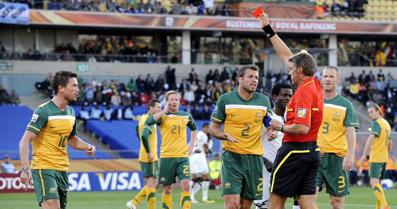 Mecz Ghana-Australia - remis i czerwona kartka dla Kewella