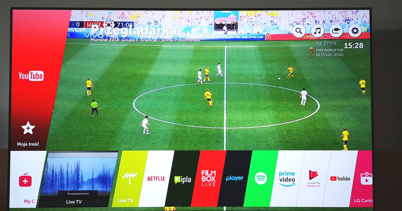 Mecz Korea-Szwecja - OLED sprawdzi się jako telewizor do sportu /INTERIA.PL
