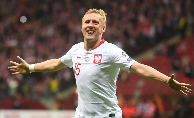 Mecz Polska - Łotwa w eliminacjach Euro 2020: Kamil Glik cieszy się z gola /Piotr Nowak /PAP