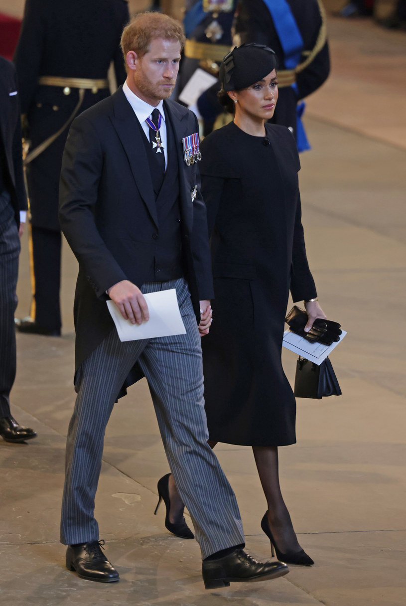 Meghan i Harry na pogrzebie królowej Elżbiety II /Ian Vogler/Daily Mirror /Getty Images
