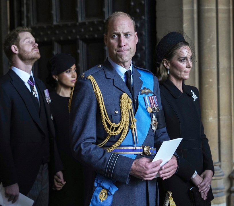 Meghan i Harry oraz William i Kate na pogrzebie królowej Elżbiety II