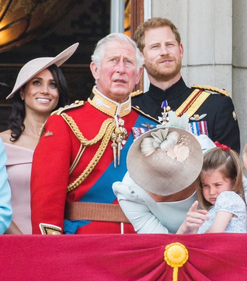Meghan, książę Karol, książę Harry /Samir Hussein /Getty Images