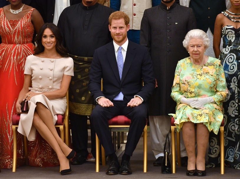 Meghan Markle, Harry i królowa Elżbieta /Pool / Pool /Getty Images
