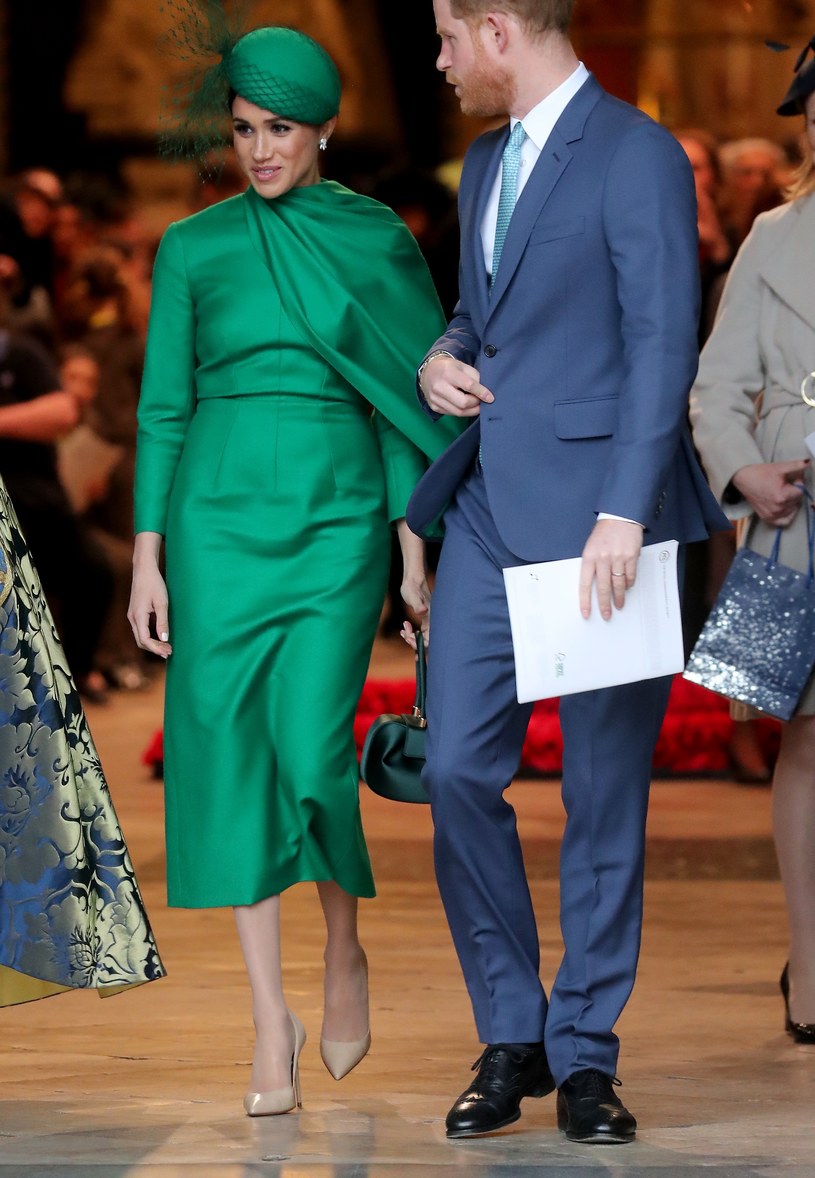 Meghan Markle i książę Harry podczas wizyty w Wielkiej Brytanii /Chris Jackson /Getty Images