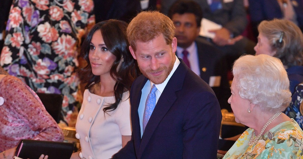 Meghan Markle, książę Harry i królowa Elżbieta II /WPA Pool /Getty Images