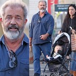 Mel Gibson i jego młodziutka kochanka na spacerze z... dziewiątym dzieckiem