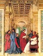 Melozzo da Forli, Papież Sykstus IV mianuje Platinę kustoszem Biblioteki Watykańskiej, 1477 /Encyklopedia Internautica