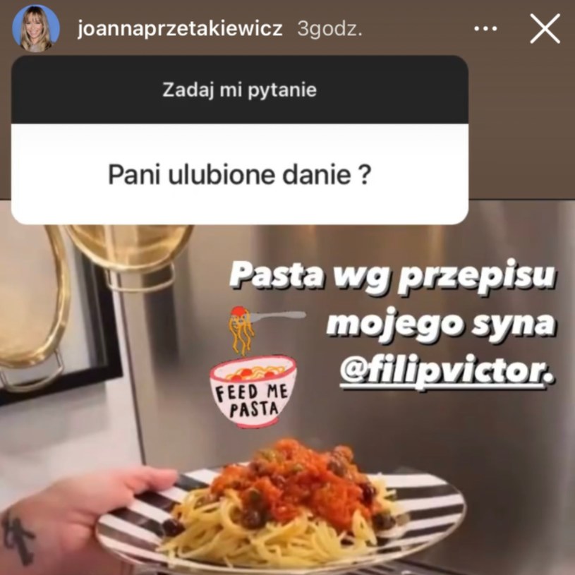 menu Joanny Przetakiewicz, fot. https://www.instagram.com/joannaprzetakiewicz/ /Instagram