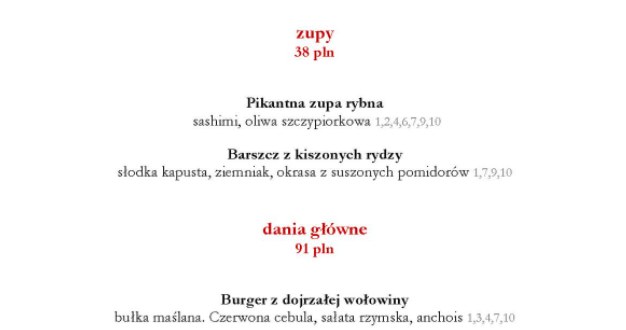 Menu restauracji Platter Karola Okrasy /@platter  /Facebook