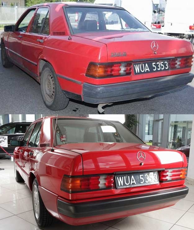 Mercedes przed i po renowacji /Informacja prasowa