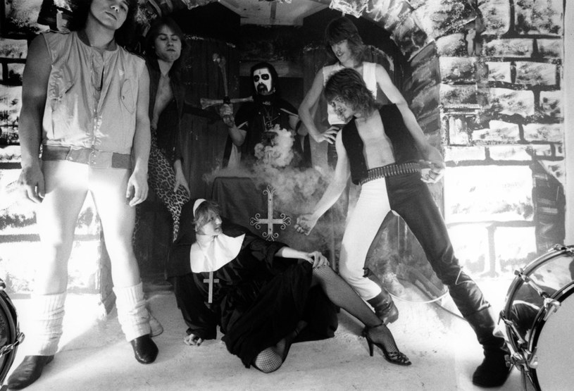 Mercyful Fate w 1983 r. - od lewej: Hank Shermann, Michael Danner, King Diamond, Kim Ruzz i Timi Hansen /Fin Costello/Redferns /Getty Images