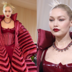 Met Gala 2022: Gigi Hadid w puchowej kurtce pozuje na czerwonym dywanie