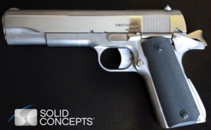 Metalowy pistolet z drukarki 3D