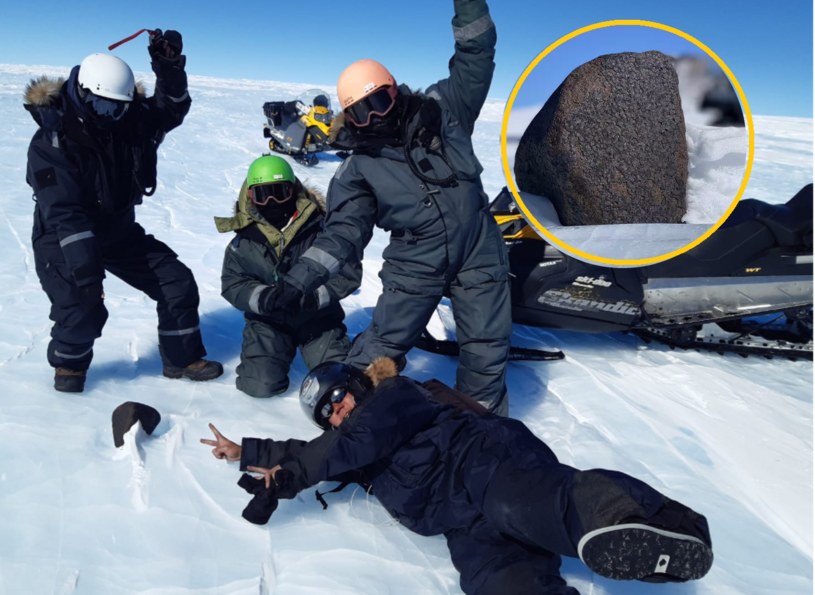 Meteoryt znaleziony na Antarktydzie został nazwany przez naukowców Mamutem. Ważył prawie 7,5 kilograma /Twitter