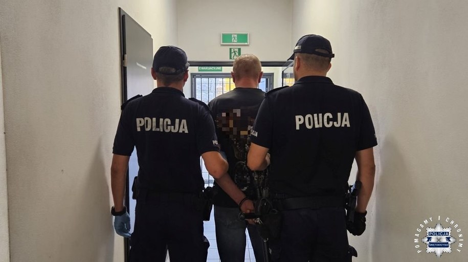 Mężczyzna podejrzany o znęcanie się nad zwierzętami w rękach policji /Policja Świętokrzyska /
