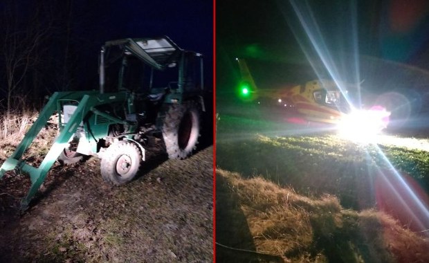 Mężczyzna wciągnięty przez koło traktora. Groźny wypadek w Lubelskiem
