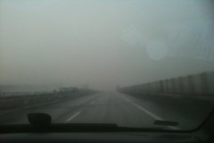 Mgła ograniczna widoczność na autostradzie A4 Kraków-Katowice 