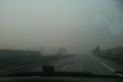 Mgła ograniczna widoczność na autostradzie A4 Kraków-Katowice 