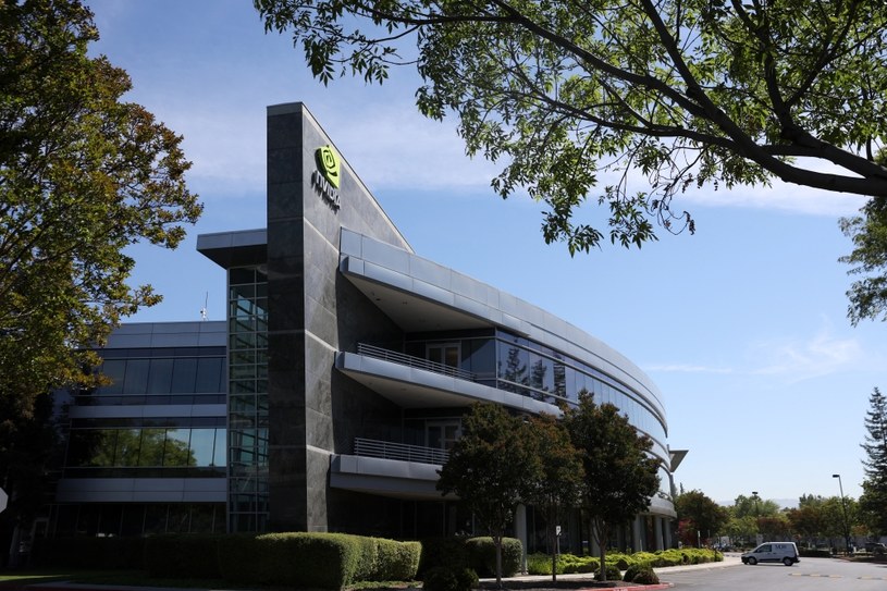 Mianem najważniejszej spółki świata jest teraz określana Nvidia. Na zdjęciu siedziba firmy w miejscowości Santa Clara /JUSTIN SULLIVAN / GETTY IMAGES NORTH AMERICA /AFP
