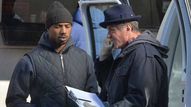 Michael B. Jordan i Sylvester Stallone na planie filmu "Creed" /materiały prasowe