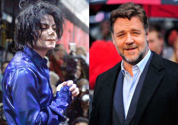 Michael Jackson (fot. George De Sota) "straszył" Russella Crowe (fot. Gareth Cattermole) /Getty Images/Flash Press Media