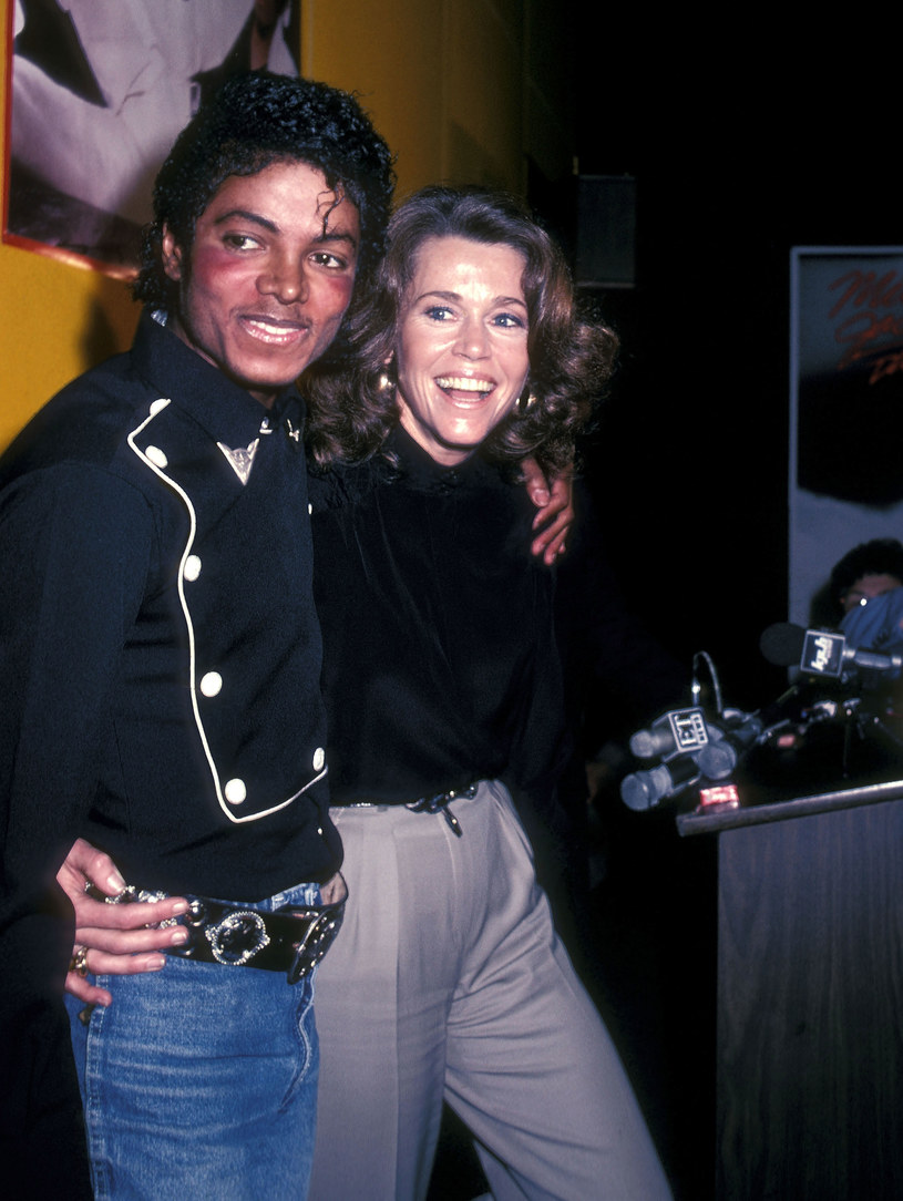 Michael Jackson i Jane Fonda / Ron Galella/Ron Galella Collection  /Getty Images