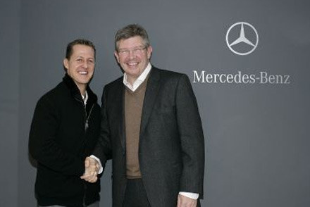 Michael Schumacher i Ross Brawn / kliknij /Informacja prasowa
