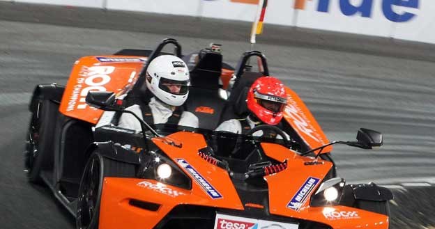 Michael Schumacher w KTM X-Bow. Jako pasażer Michael Ballack /AFP