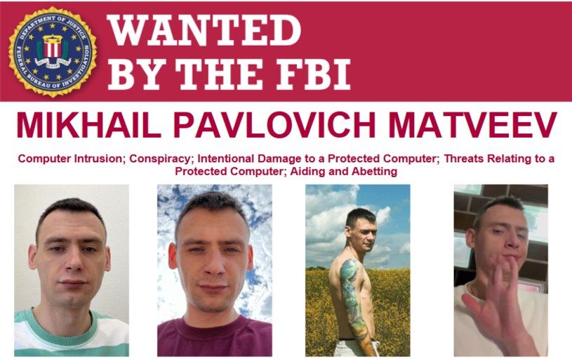Michaił Matwiejew jest poszukiwany przez FBI za ataki hakerskie /FBI /materiał zewnętrzny