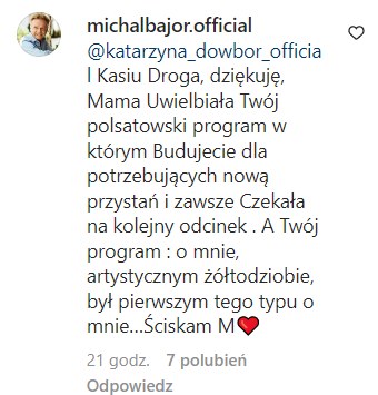 Michał Bajor na Instagramie odpowiedział Katarzynie Dowbor /@michalbajor.official /Instagram