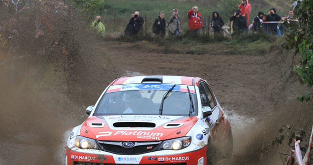 Michał Bębenek (Subaru) prowadzi w klasyfikacji Production Cars. Fot. Marek Wicher /Informacja prasowa