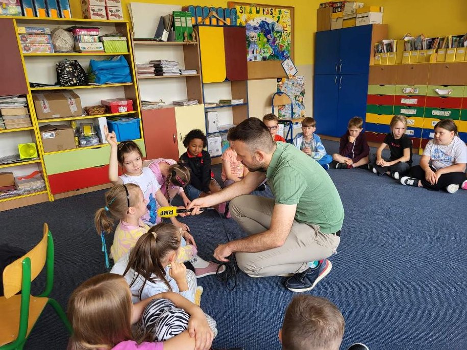 Michał Dobrołowicz w Szkole Podstawowej nr 307 w Warszawie /Michał Dobrołowicz /RMF FM