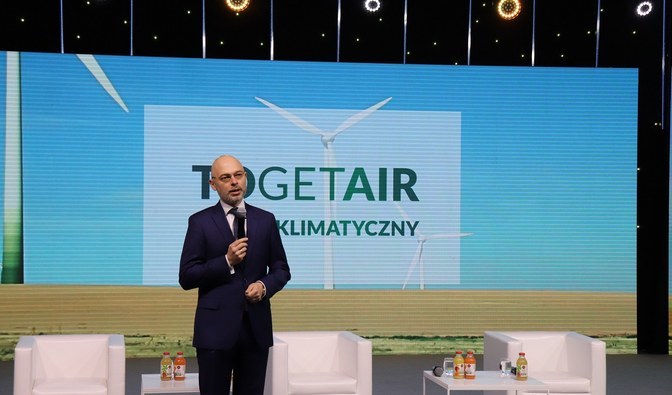 Michał Kurtyka, minister klimatu i środowiska podczas szczytu klimatycznego Togetair 2021 /Fot. Szymon Wojtyszyn /Źródło: lasy.gov /