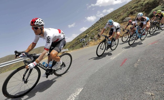 Michał Kwiatkowski na trasie niedawnego Vuelta a Espana /Manuel Bruque/EFE /PAP