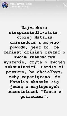 Michał Malitowski żałuje dwuznacznych słów. /Instagram @mmalitowski /Instagram