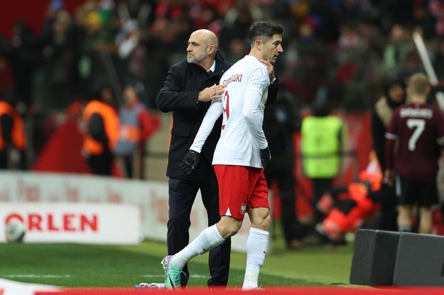 Michał Probierz i Robert Lewandowski / 	Leszek Szymański    /PAP