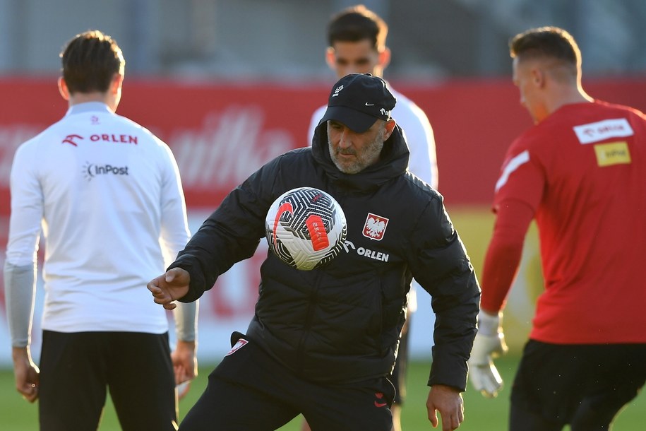 Michał Probierz na treningu reprezentacji Polski /Piotr Nowak /PAP