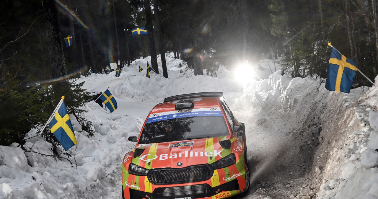 Michał Sołowow/Maciek Baran (Skoda Fabia RS Rally2) na trasie Rajdu Szwecji /Marcin Rybak /INTERIA.PL