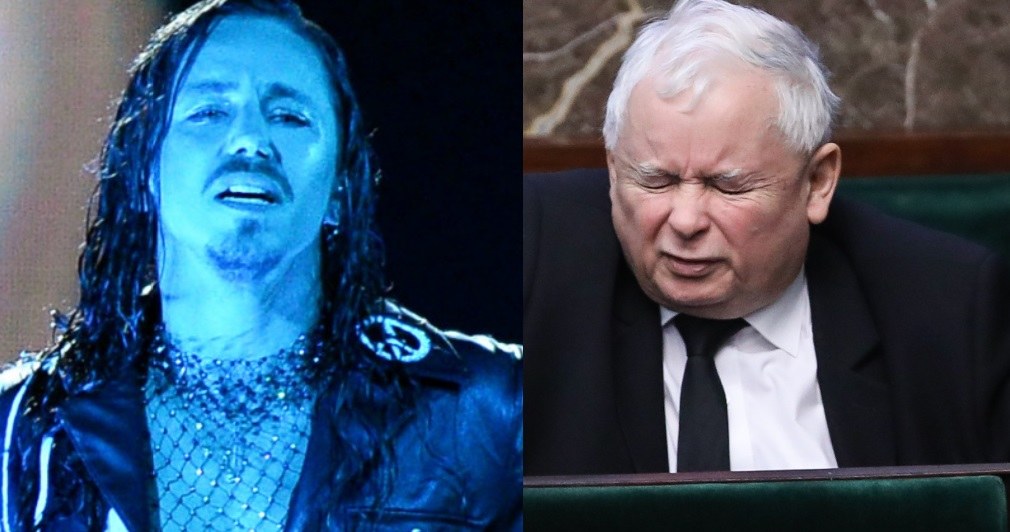 Michał Szpak i Jarosław Kaczyński (Fot. Jan Bielecki; Iwańczuk/Reporter) /EastNews /East News